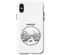 Custodia per iPhone X/XS Venezia Italia Schizzo Rialto Ponte Gondola Art