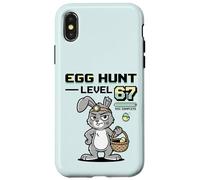 Custodia per iPhone X/XS Videogioco di Caccia all'uovo del coniglietto pasquale del giocatore livello 67