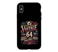 Custodia per iPhone X/XS Vintage 64° compleanno per uomo donna 64 anni