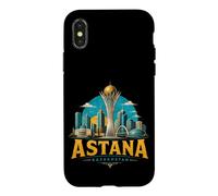 Custodia per iPhone X/XS Vintage Astana Kazakistan Viaggio Souvenir Landmark Gift