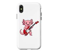 Custodia per iPhone X/XS Vintage Axolotl Punk Music Playing Guitar