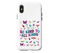 Custodia per iPhone X/XS Vintage Be Kind To All Kinds Bugs Insect Lover Kindness
