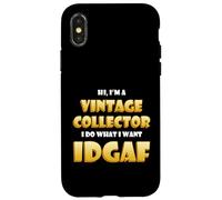 Custodia per iPhone X/XS Vintage Collector IDGAF Cute Vintage Items Decor Collections