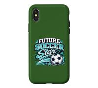 Custodia per iPhone X/XS Vintage Futuro Calcio Star Retro Gioventù Gioca Giornata Gioco