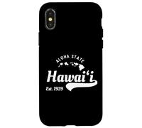 Custodia per iPhone X/XS Vintage Hawaii Est. 1959 Aloha State - Isole Hawaii Mappa