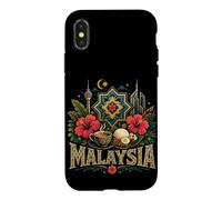 Custodia per iPhone X/XS Vintage Malesia Viaggio Souvenir Landmark Gift