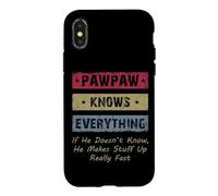 Custodia per iPhone X/XS Vintage Pawpaw Knows Everything Dad Father Father's Day