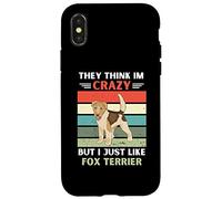 Custodia per iPhone X/XS Vintage pensano che io sia pazzo, ma mi piace proprio il cane Fox Terrier