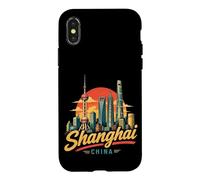 Custodia per iPhone X/XS Vintage Shanghai China Viaggio Souvenir Landmark Gift