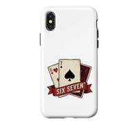Custodia per iPhone X/XS Vintage Six Seven Poker Hand Carte da gioco