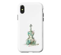 Custodia per iPhone X/XS Violoncello Floreale Vintage Musica Classica