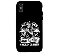 Custodia per iPhone X/XS Volare in alto e chiedere assistente di volo di pollo o pesce