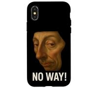 Custodia per iPhone X/XS volto rinascimentale, con, testo, no way