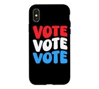 Custodia per iPhone X/XS Vota Vota Voto Voto Consapevolezza Diritti degli elettori Retro Groovy