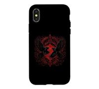 Custodia per iPhone X/XS Walhalla Corvo Corvi Odins Miti nordici vichinghi