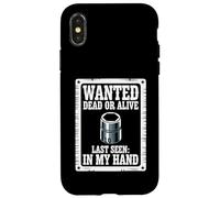 Custodia per iPhone X/XS Wanted Poster 10 mm Socket Meme Car Guy Funny Mechanic