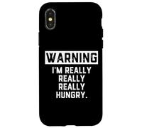 Custodia per iPhone X/XS WARNING: I'm Really Really Really Hungry Funny Food Dad Joke