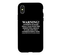 Custodia per iPhone X/XS Warning - Small Talk = Sarcasm and Condescending Tone