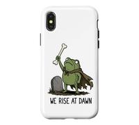 Custodia per iPhone X/XS We Rise At Dawn Season Spooky Frog Meme Zombie Halloween
