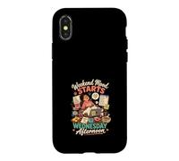 Custodia per iPhone X/XS Weekend Inizia Mercoledi Design Divertente Gatto