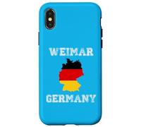 Custodia per iPhone X/XS Weimar Germania Vintage Bandiera Germania Mappa Design