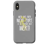 Custodia per iPhone X/XS Wer das Bier nicht ehrt Delirium Frase divertente sulla birra tedesca
