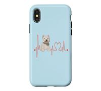 Custodia per iPhone X/XS West Highland White Terrier Heartbeat I miei cani sono il mio cardio