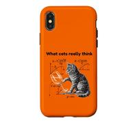 Custodia per iPhone X/XS What Cats Really Think Funny Cat Physics Humor Men Women