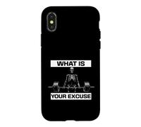 Custodia per iPhone X/XS What Is Your Excuse Skeleton Gym Motivation Deadlift Art