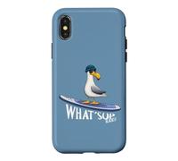 Custodia per iPhone X/XS WHAT SUP Beaches Gabbiano in stand up paddling casuale