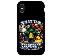 Custodia per iPhone X/XS What The Duck Pun Bootleg Style Ducks Meme Dad Joke