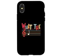 Custodia per iPhone X/XS What The F Funny Clef Note Music Humor Musician Gift