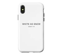 Custodia per iPhone X/XS White as Snow - Isaiah 1:18 Christian Verse Minimal Design