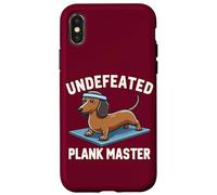Custodia per iPhone X/XS Wiener Dog Training Undefeated Plank Master Funny Dachshund
