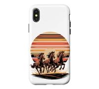 Custodia per iPhone X/XS Wild Horses Running Free Equestrian Horse Lover