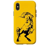 Custodia per iPhone X/XS Wild Mustang allevamento cavallo Stencil Art equestre uomini