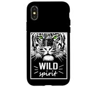 Custodia per iPhone X/XS Wild Spirit Tiger Quotes Summer Illustration Graphic Design