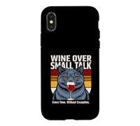 Custodia per iPhone X/XS Wine Over Small Talk Cat ogni volta senza eccezioni
