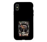 Custodia per iPhone X/XS Witches Be Sippin Witch, cocktail retrò per Halloween
