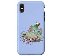 Custodia per iPhone X/XS Womens Girls Cottagecore Magical Frog Toad Snail Goblincore