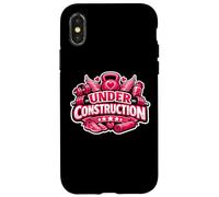 Custodia per iPhone X/XS Womens Under Construction Gym Workout Excercise Girl Citazione