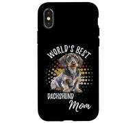 Custodia per iPhone X/XS World's Best Dachshund Mom Wire Haired Dog Doxie Mom