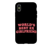 Custodia per iPhone X/XS World's Best Ex Girlfriend Divertente Sarcastico Retro Rosa Citazione