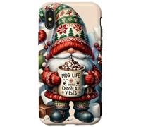 Custodia per iPhone X/XS Xmas Hot Chocolate Gnome For Women And Christmas Mug