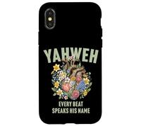 Custodia per iPhone X/XS Yahweh Boho floreale umano anatomico cuore ebraico ebraico