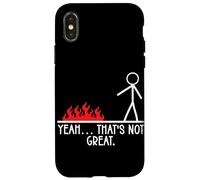 Custodia per iPhone X/XS Yeah Thats Not Great Stick Figure Divertente Sarcastico Joke Humor