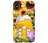 Custodia per iPhone X/XS Yellow Gnome In Easter Chick Costume For Sunflower Lovers