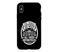 Custodia per iPhone X/XS Yes I Really Do Need All These Motorcycles Funny Garage