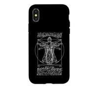Custodia per iPhone X/XS Yoga Buddha Vitruviano Uomo Leonardo Da Vinci Geometria Sacra