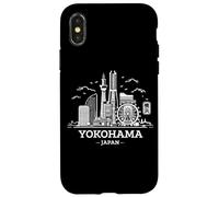 Custodia per iPhone X/XS Yokohama Skyline Anime Manga Kanji Giappone Otaku Souvenir